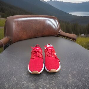 Size 8 Women’s US Polo Assn Red Mesh Slip-On Sneakers With Laces Lightweight